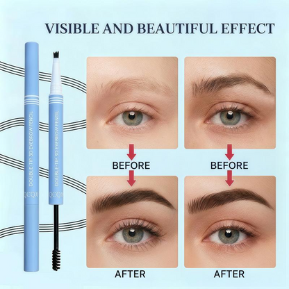 Water-resistant 2-in-1 mini eyebrow pencil and colored eyebrow gel: long-lasting eyebrow makeup to create natural and realistic lines that mimic hairs.