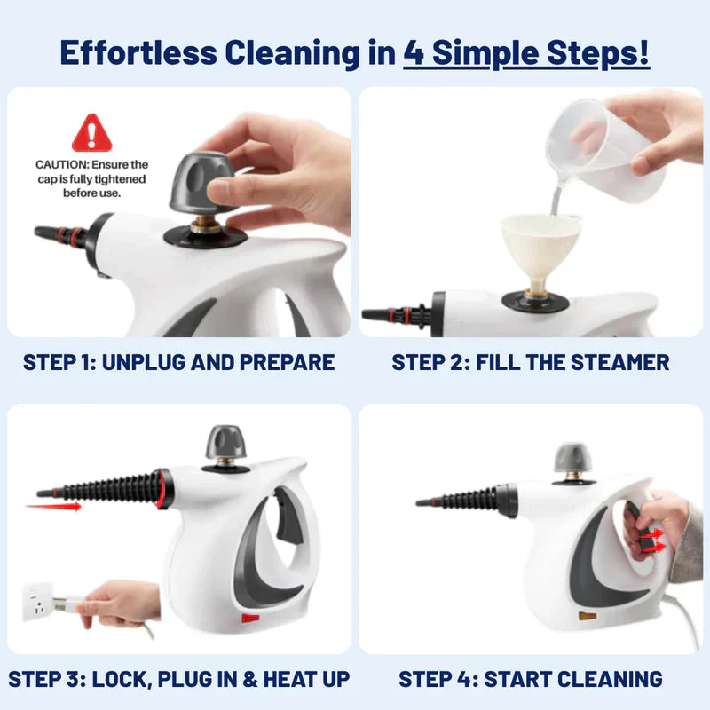 💦Pressurized Handheld Multi-Surface Natural Steam Cleaner with 12 pcs Accessories