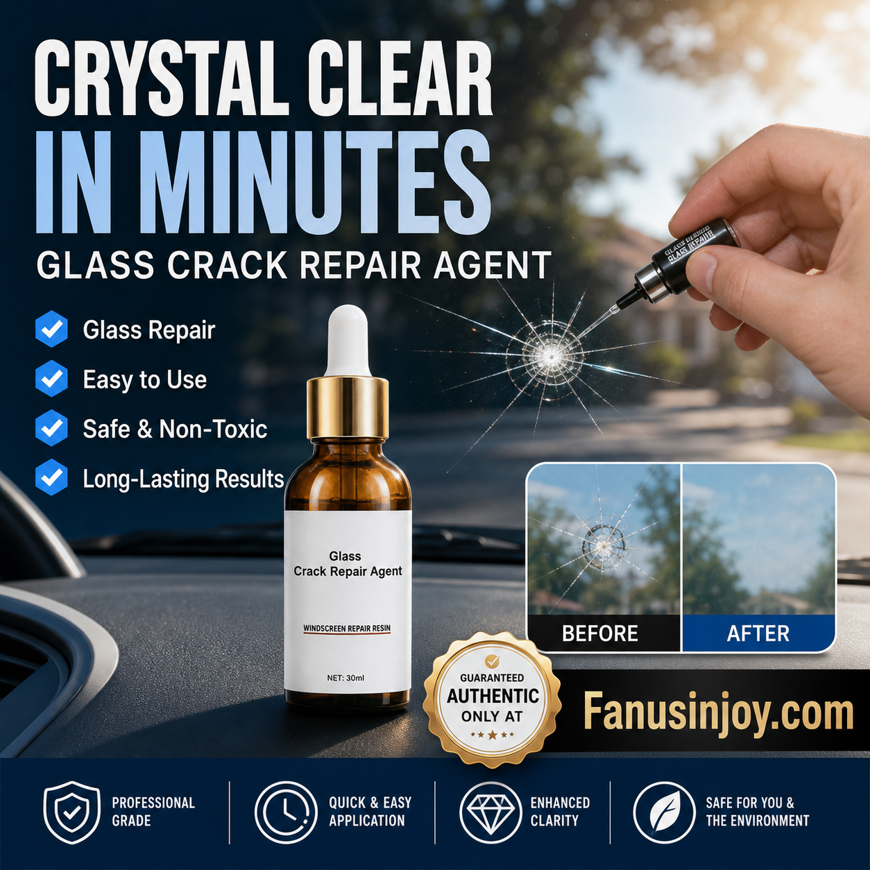 Glass Crack Repair Agent
