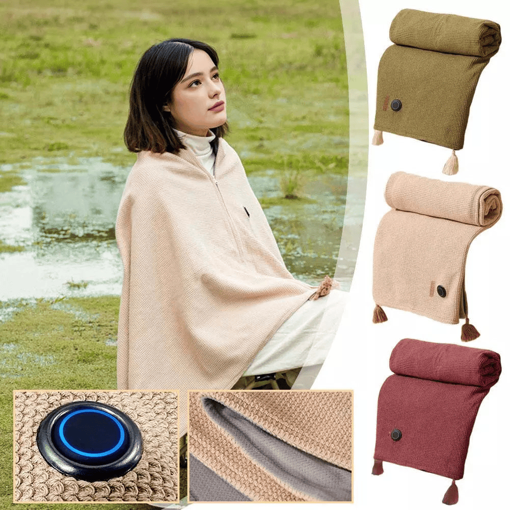 Portable Soft Zipper Electric Heated Blanket Shawl☀️Warm the entire winter