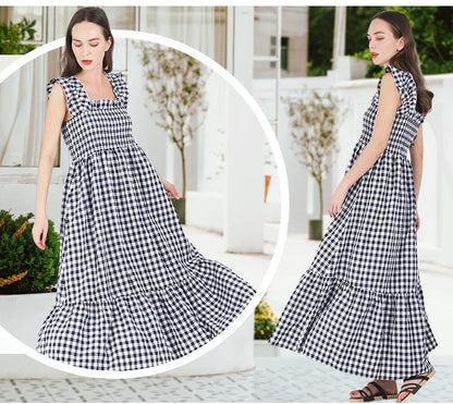 💃Women's Vintage Plaid Clashing Dresses