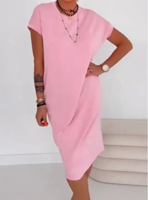 👗 50% OFF NOW! 🛍️ Women's Casual Short Sleeve T-Shirt Dress – Soft, Breathable & Pockets Included