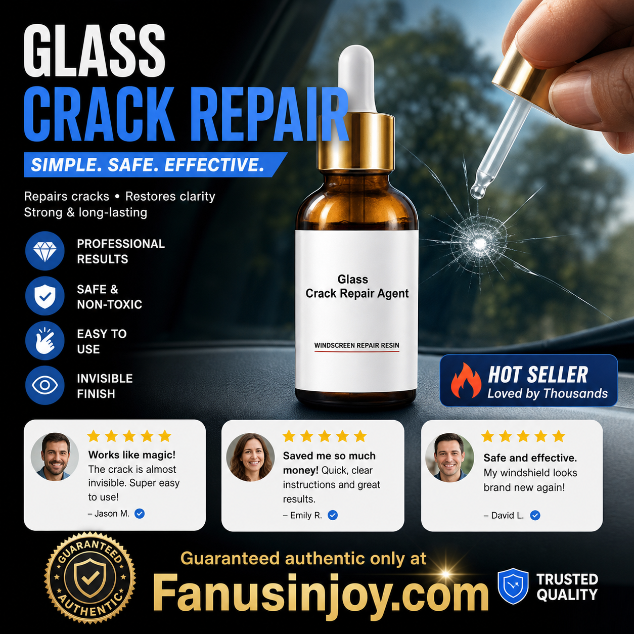 Glass Crack Repair Agent