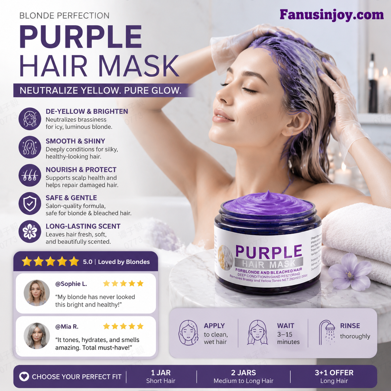 💜Purple Hair Mask with Long-Lasting Scent