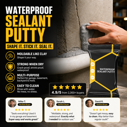 Waterproof Sealant Putty – Easy-to-Mold Filler for Pipe Openings & Wall Gaps
