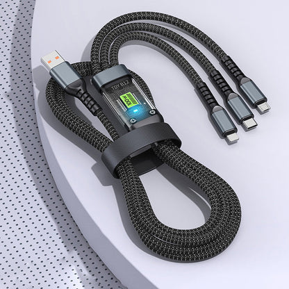 💥⚡Transparent Luminous 3-in-1 Super Fast Charging Cable