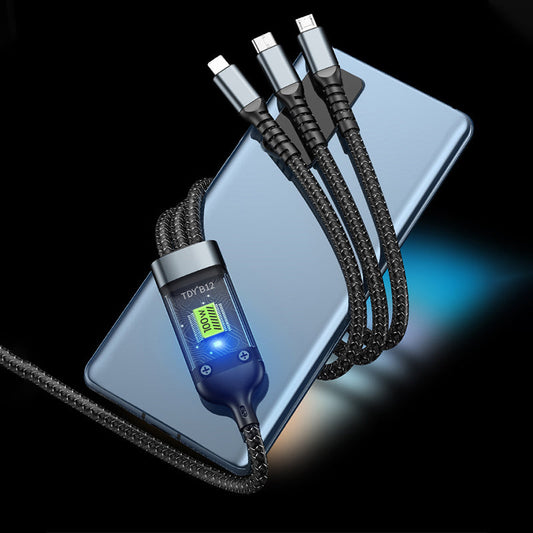 💥⚡Transparent Luminous 3-in-1 Super Fast Charging Cable