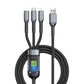 💥⚡Transparent Luminous 3-in-1 Super Fast Charging Cable