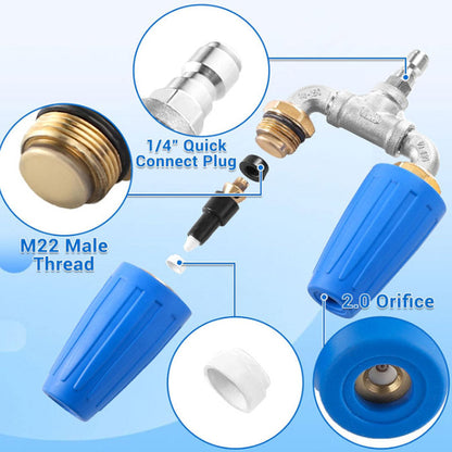 🚿 Stainless Steel Turbo Nozzle 🌟 – Perfect for terraces, cars, and facades