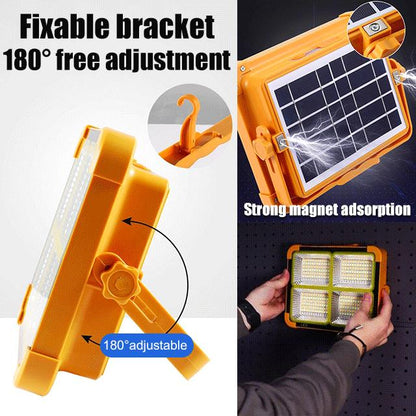 🏕️☀️Solar Rechargeable LED Work Light - 288 Super Bright 5730 Beads Floodlight, USB & Type-C Charging, 5 Lighting Modes, IP65 Waterproof Portable Solar Outdoor Lights, Work Accessories for Survival Camping