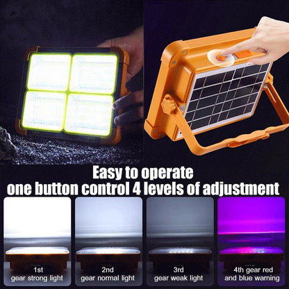🏕️☀️Solar Rechargeable LED Work Light - 288 Super Bright 5730 Beads Floodlight, USB & Type-C Charging, 5 Lighting Modes, IP65 Waterproof Portable Solar Outdoor Lights, Work Accessories for Survival Camping
