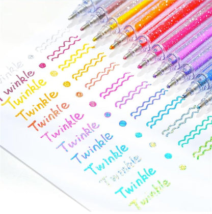 Sparkle Glitter Gel Pen Set (8/12/18pcs), Smooth & Smudge-Resistant, Eco Glitter, Ideal for All Ages – Grab Now!