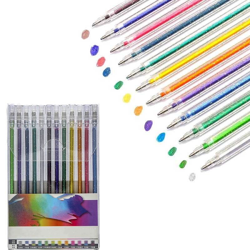 Sparkle Glitter Gel Pen Set (8/12/18pcs), Smooth & Smudge-Resistant, Eco Glitter, Ideal for All Ages – Grab Now!