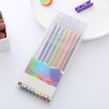 Sparkle Glitter Gel Pen Set (8/12/18pcs), Smooth & Smudge-Resistant, Eco Glitter, Ideal for All Ages – Grab Now!