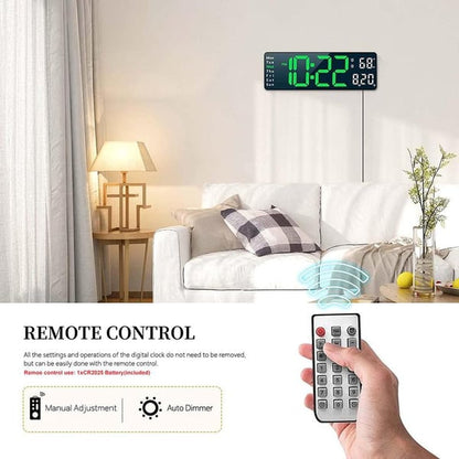 ⚡16" Large Digital Clock with Temperature, Date, Auto DST, Night Light, Auto Brightness Dimmer