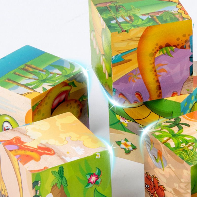 9pcs Six-sided Picture 3D Wooden Puzzle Kit