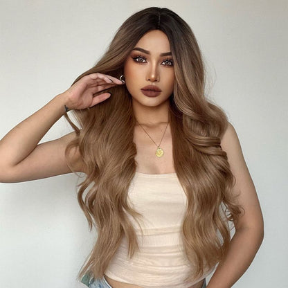 💇Gorgeous Fluffy Long Curly Wig – Natural, Comfortable & Adjustable!