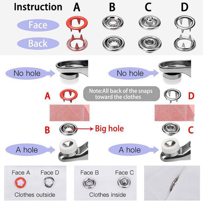 🔥100 pcs Invisible Colored Metal Buckle & 1 Count Manual Pressure Pliers