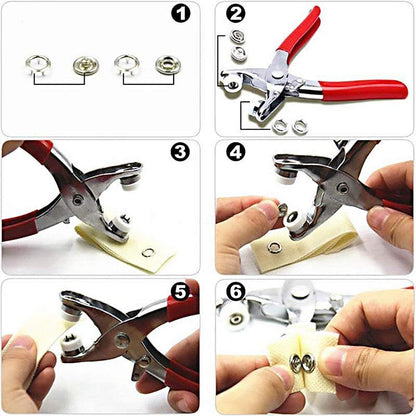 🔥100 pcs Invisible Colored Metal Buckle & 1 Count Manual Pressure Pliers