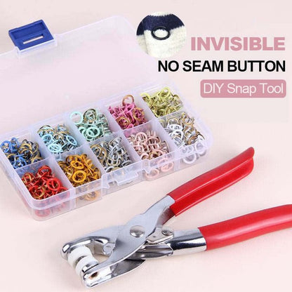 🔥100 pcs Invisible Colored Metal Buckle & 1 Count Manual Pressure Pliers
