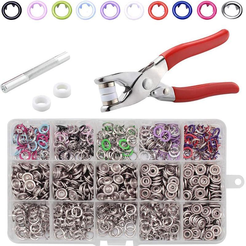 🔥100 pcs Invisible Colored Metal Buckle & 1 Count Manual Pressure Pliers