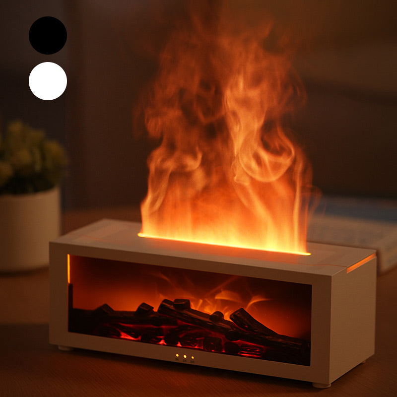 💦 Humidifier with fireplace effect – 7 LED colors and remote control, soothing atmosphere for home/office
