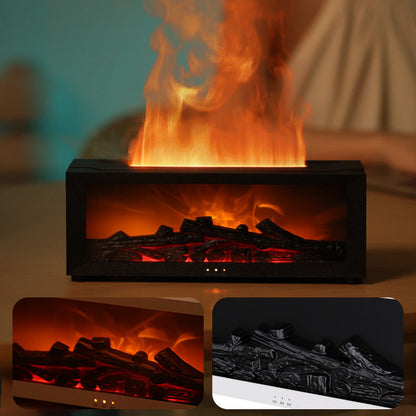 💦 Humidifier with fireplace effect – 7 LED colors and remote control, soothing atmosphere for home/office