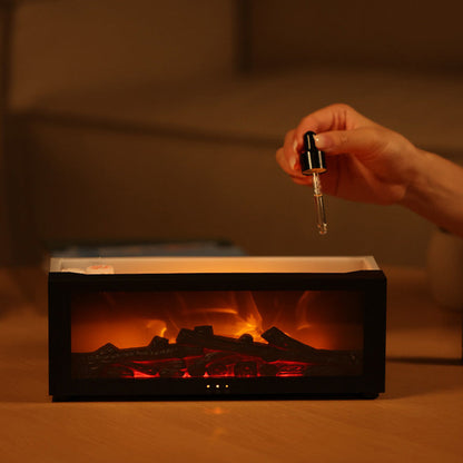 💦 Humidifier with fireplace effect – 7 LED colors and remote control, soothing atmosphere for home/office