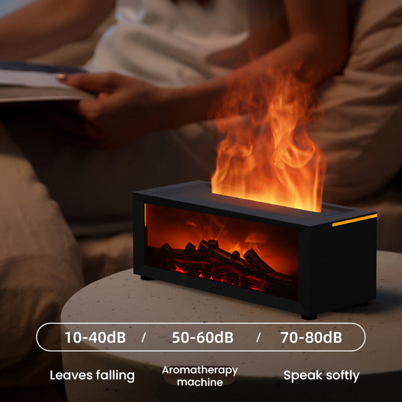 💦 Humidifier with fireplace effect – 7 LED colors and remote control, soothing atmosphere for home/office