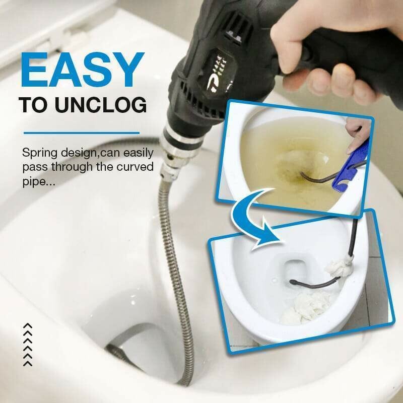 🎉 Electric Drain Cleaner Spring – Powerful Motor, Flexible Cable & Easy Storage 🛠️📦