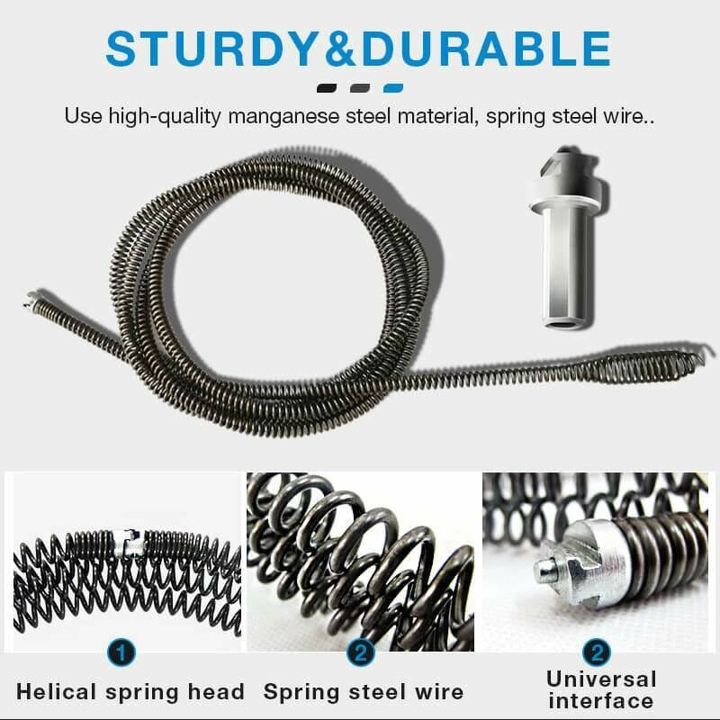 🎉 Electric Drain Cleaner Spring – Powerful Motor, Flexible Cable & Easy Storage 🛠️📦
