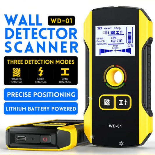 ✨6-in-1 Wall Scanner & Stud Finder - Type-C Rechargeable Wood/Metal Detector with LCD Display for DIY Home Improvement