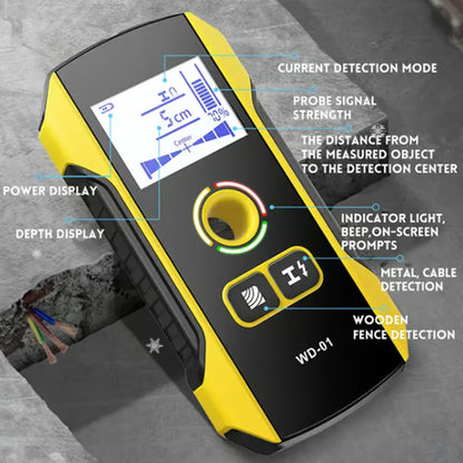 ✨6-in-1 Wall Scanner & Stud Finder - Type-C Rechargeable Wood/Metal Detector with LCD Display for DIY Home Improvement