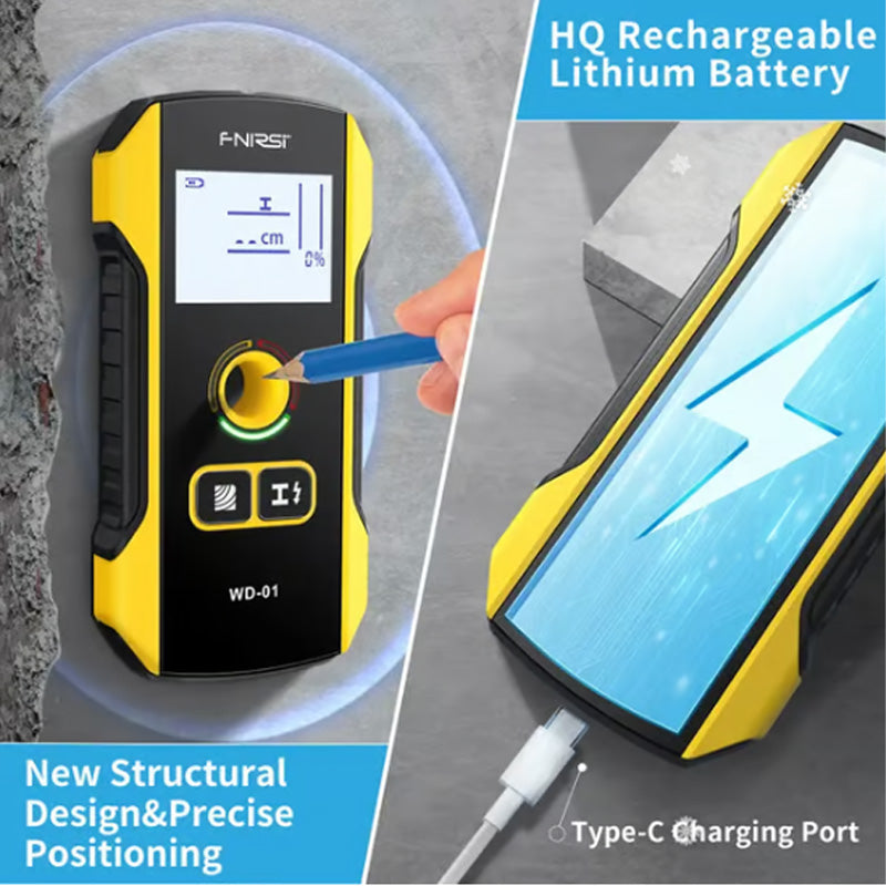 ✨6-in-1 Wall Scanner & Stud Finder - Type-C Rechargeable Wood/Metal Detector with LCD Display for DIY Home Improvement