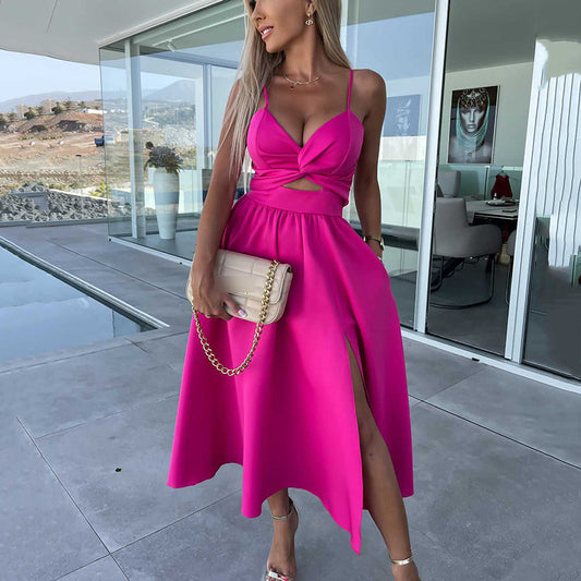 💃Hot Sale 49% OFF🎁Women’s Spaghetti Straps High Slit Dress