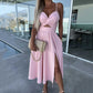 💃Hot Sale 49% OFF🎁Women’s Spaghetti Straps High Slit Dress