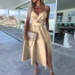 💃Hot Sale 49% OFF🎁Women’s Spaghetti Straps High Slit Dress