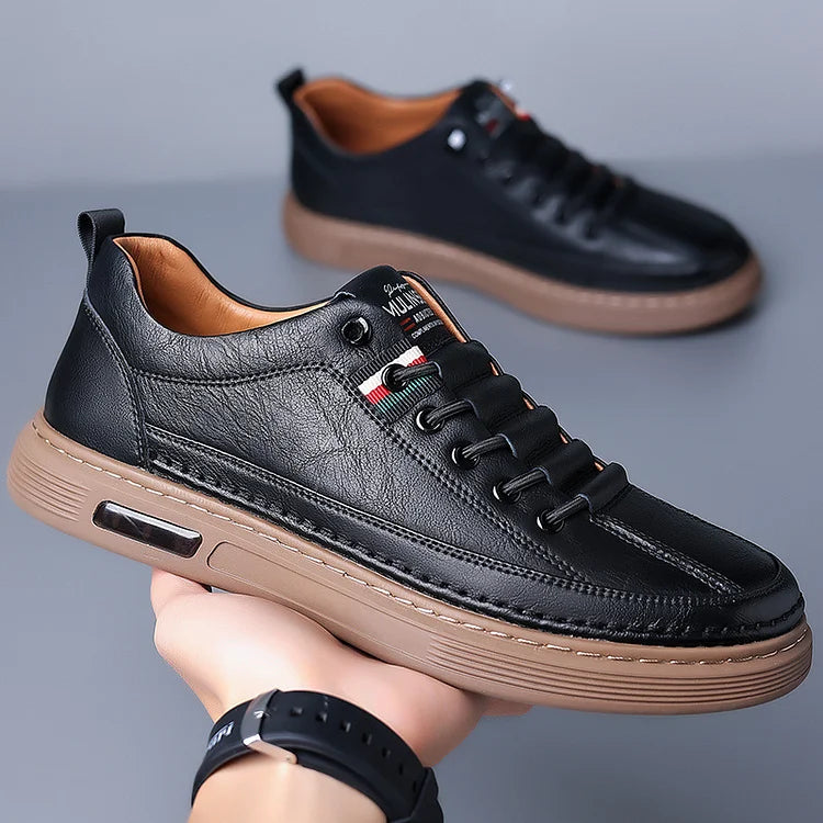 Italian handmade leather shoes, breathable casual shoes
