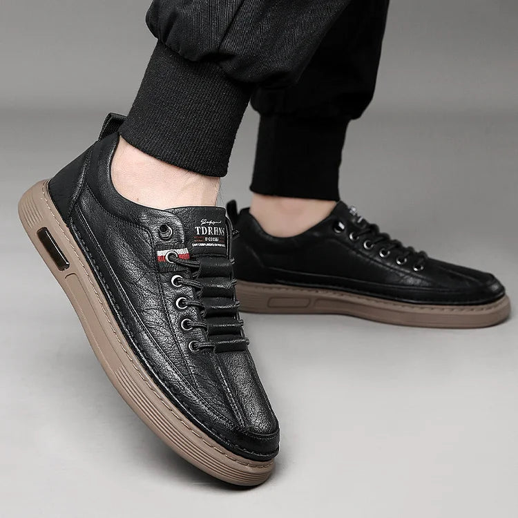 Italian handmade leather shoes, breathable casual shoes