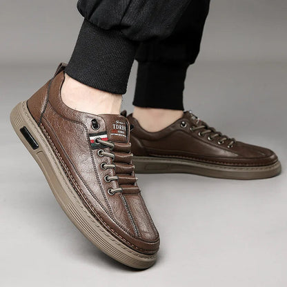 Italian handmade leather shoes, breathable casual shoes