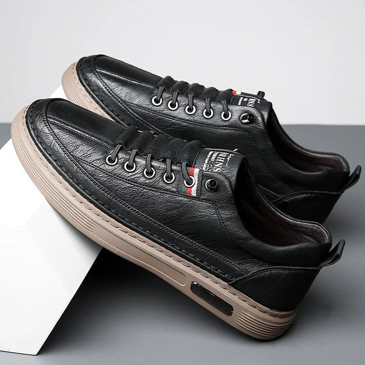 Italian handmade leather shoes, breathable casual shoes