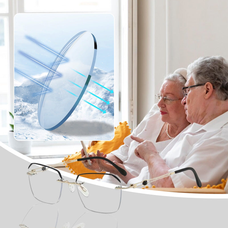 🔍Frameless Blue Light Blocking Glasses-Advanced blue light blocking technology 👓Stylish frameless design · Perfect for both casual and business settings