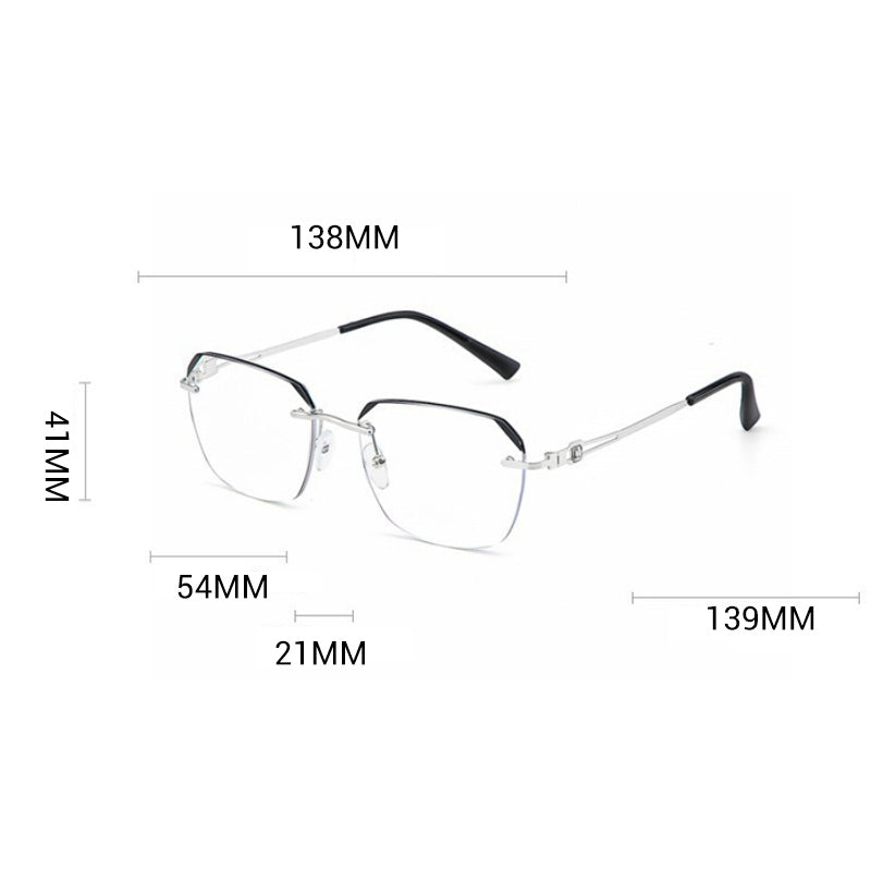 🔍Frameless Blue Light Blocking Glasses-Advanced blue light blocking technology 👓Stylish frameless design · Perfect for both casual and business settings