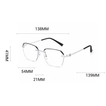 🔍Frameless Blue Light Blocking Glasses-Advanced blue light blocking technology 👓Stylish frameless design · Perfect for both casual and business settings