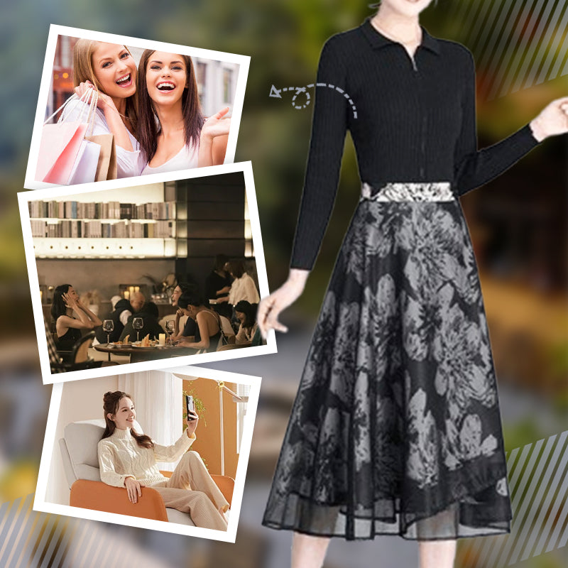 Women's Floral Mesh Reversible One-Piece Wrap Skirt