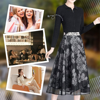 Women's Floral Mesh Reversible One-Piece Wrap Skirt