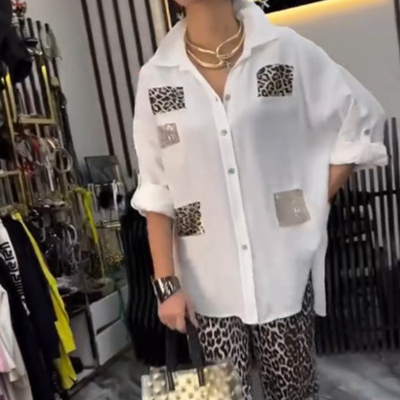 💖 50% off sale! Free Shipping 💖 Women's Casual Fashion Leopard Print Two Piece Set