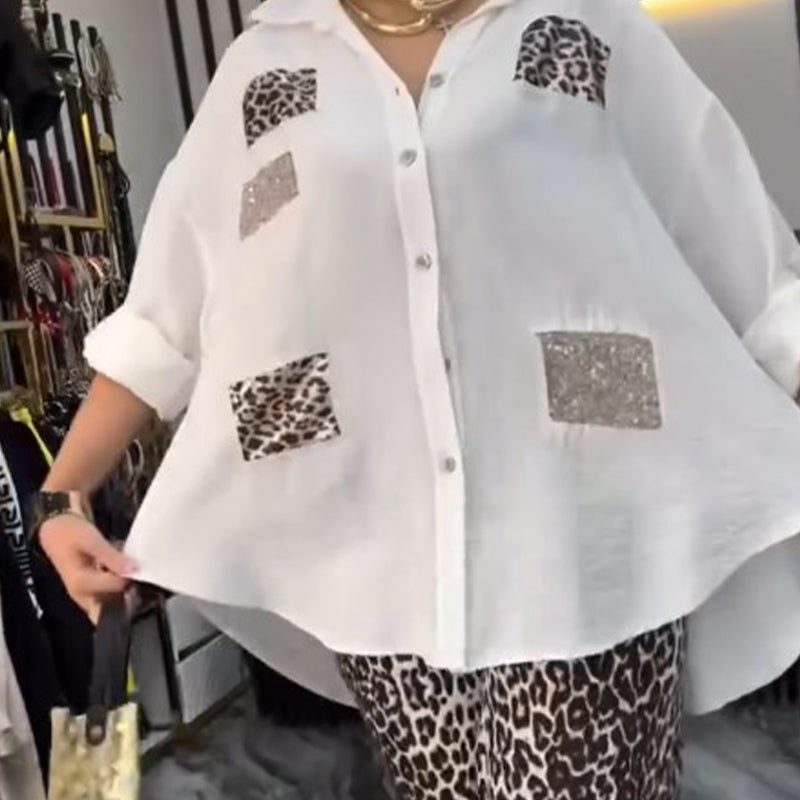 💖 50% off sale! Free Shipping 💖 Women's Casual Fashion Leopard Print Two Piece Set