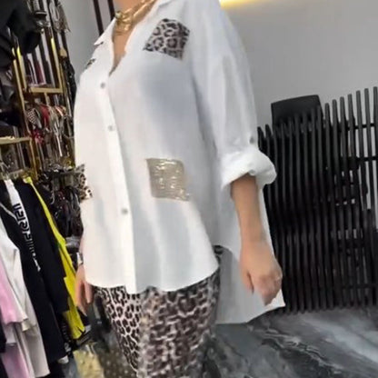 💖 50% off sale! Free Shipping 💖 Women's Casual Fashion Leopard Print Two Piece Set