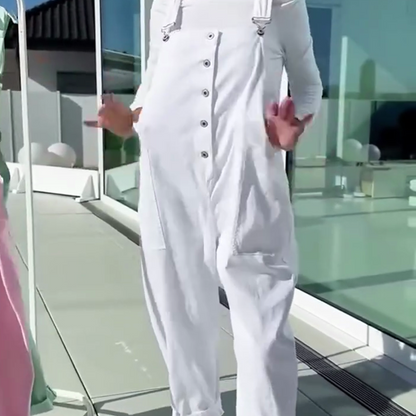 👗Sweet and casual essential! Adjustable shoulder strap solid color women's jumpsuit✨